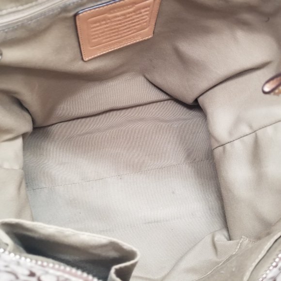 Coach Brown and Tan Jacquard Shoulder Bag - Picture 8 of 16